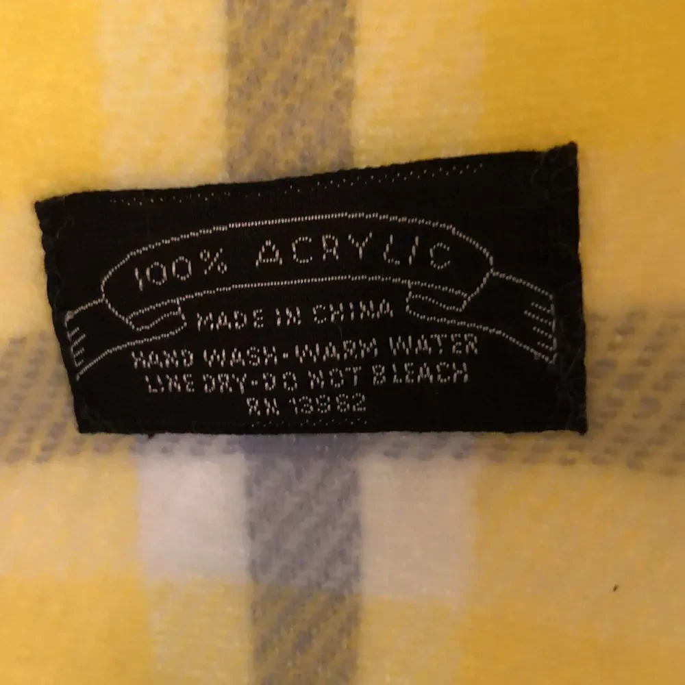 Plaid Yellow White Blue Scarf